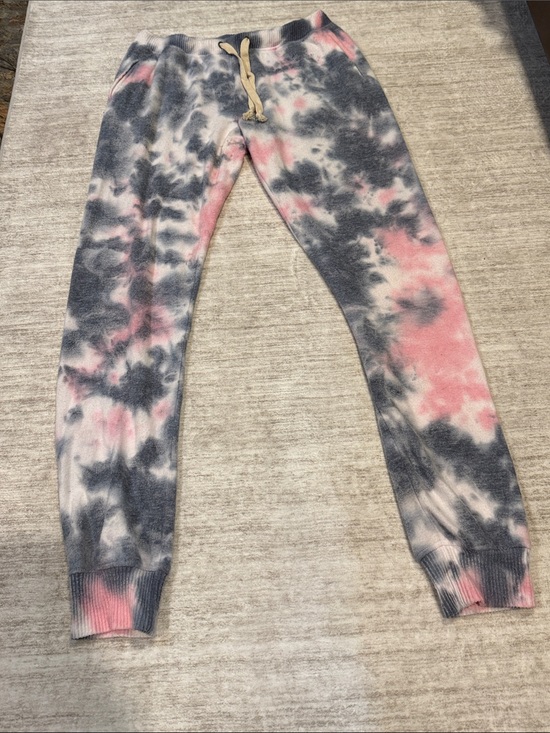 Theo & Spence Pants - Women’s joggers - Tie-Dye Fleece Jogger Pants - Pink & Gray size medium